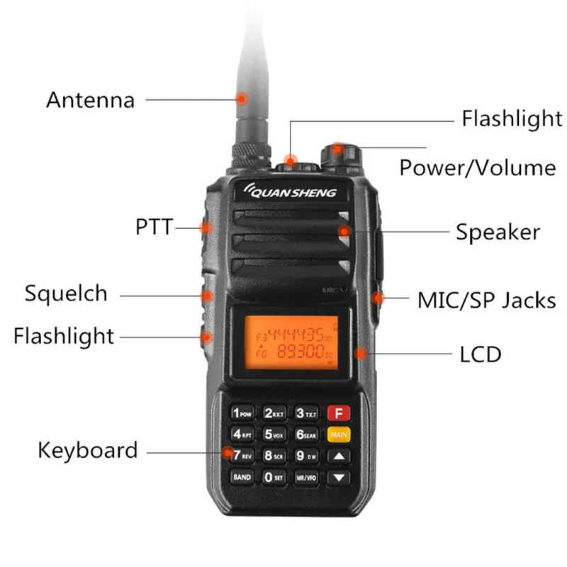 Walkie Talkie 10KM QuanSheng Radios TG-UV2 Plus 10W Ham Radio Long Range 4000mah 10 KM vhf uhf Dual Band Analog UV2Plus UV 82 5R