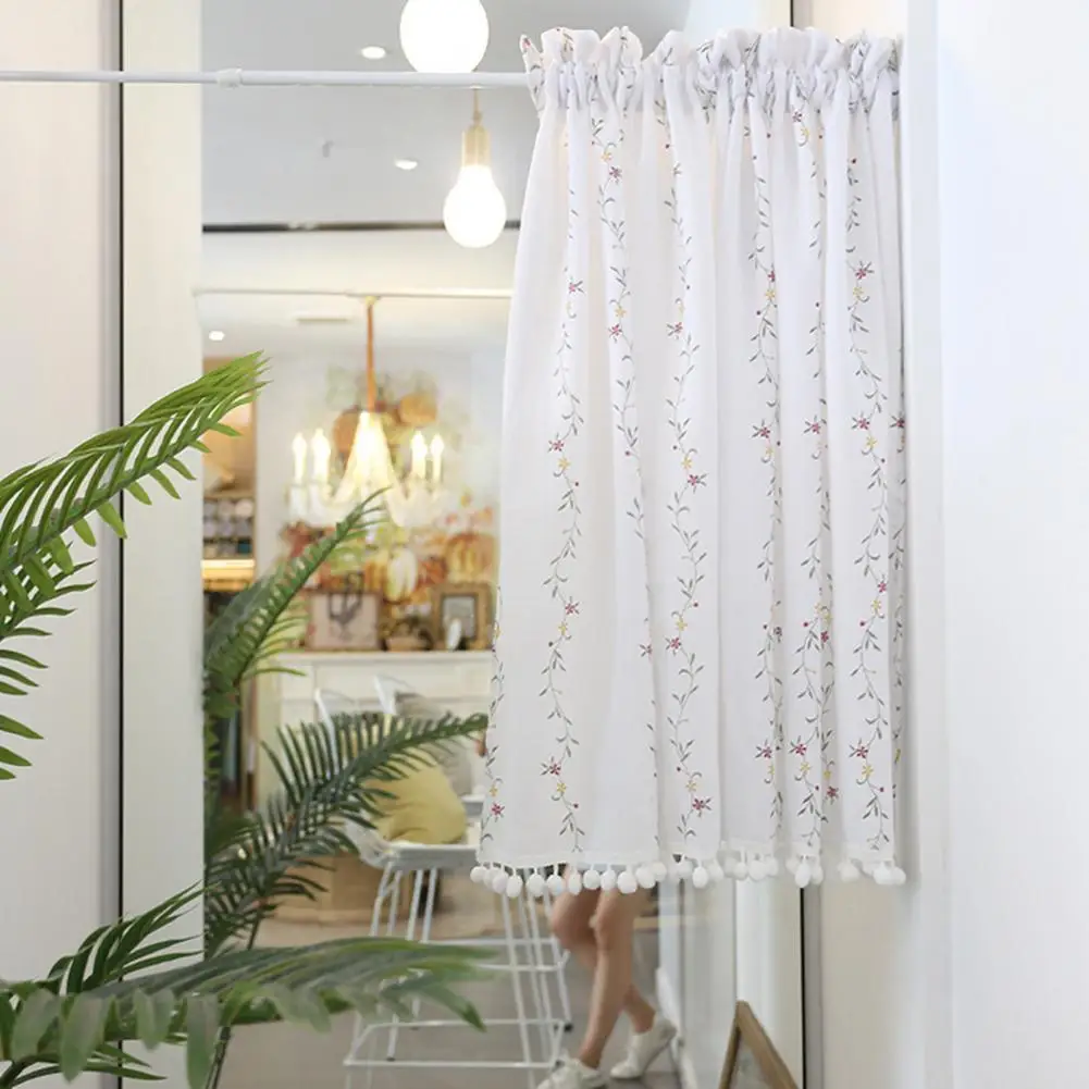 

Floral Print Fancy Noise Reduction Window Tulle Fine Workmanship Window Voile Home Decor for Home