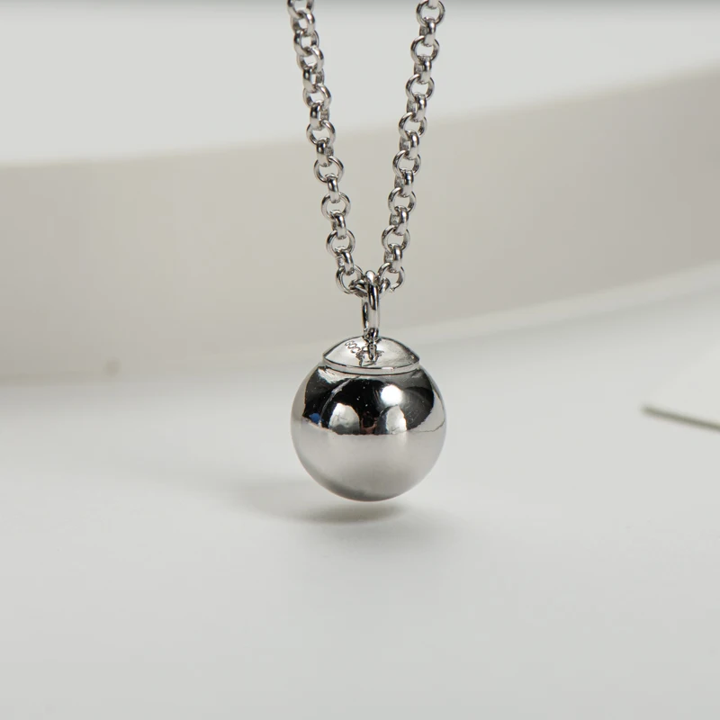 

Цепочка с подвеской в форме шара 8 мм из серебра 925 пробы, 18 дюймов