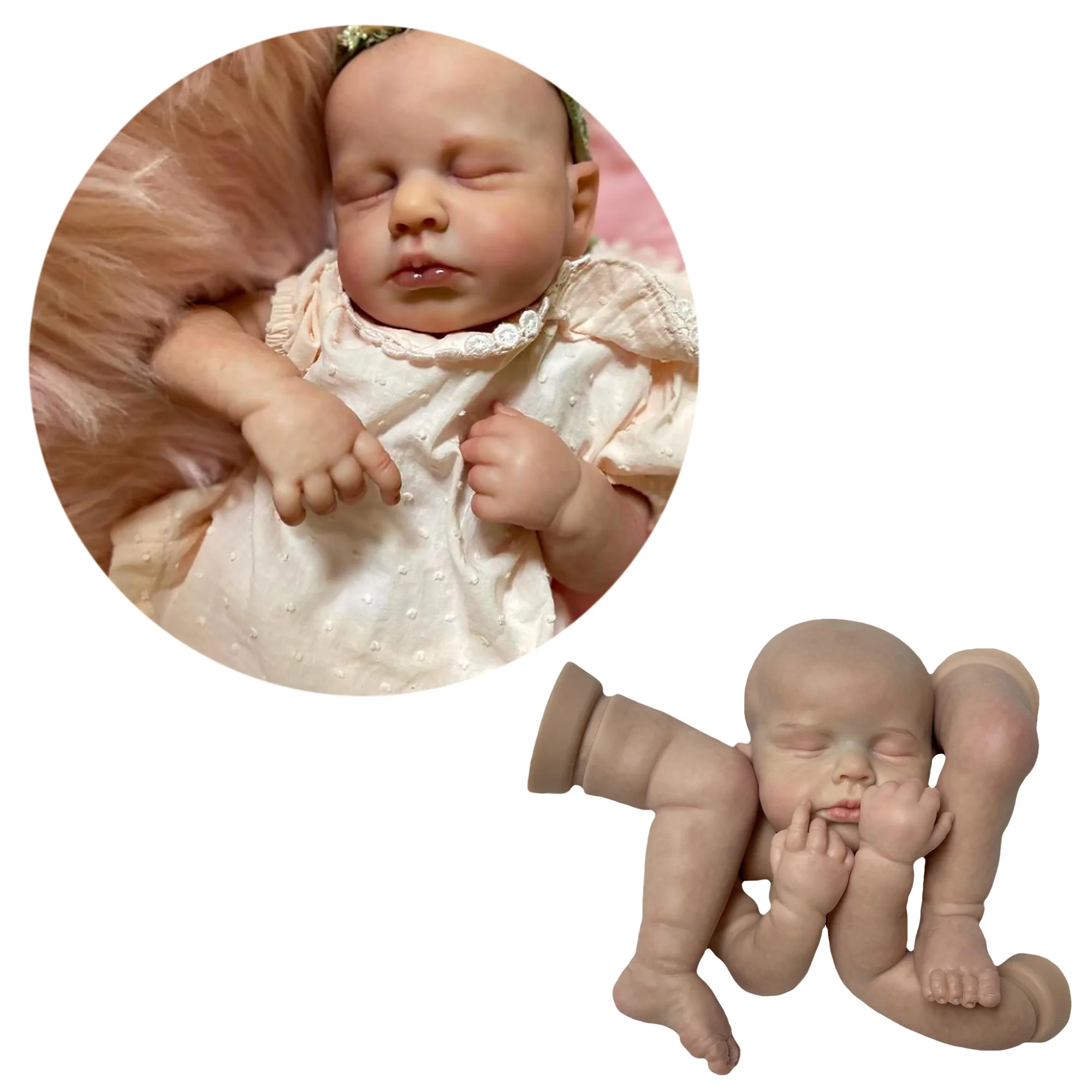

20Inch LouLou Solid Silicone Kit Reborn Hand-Painted and Unpainted Bebe Reborn Doll Kits Muñeca Reborn Bébé Reborn De Silicone