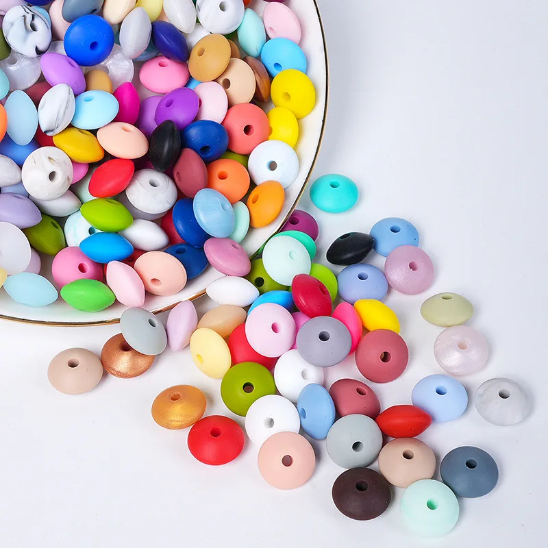 20/40/60Pcs силиконовые бусины чечевицы для ювелирных изделий производства DIY