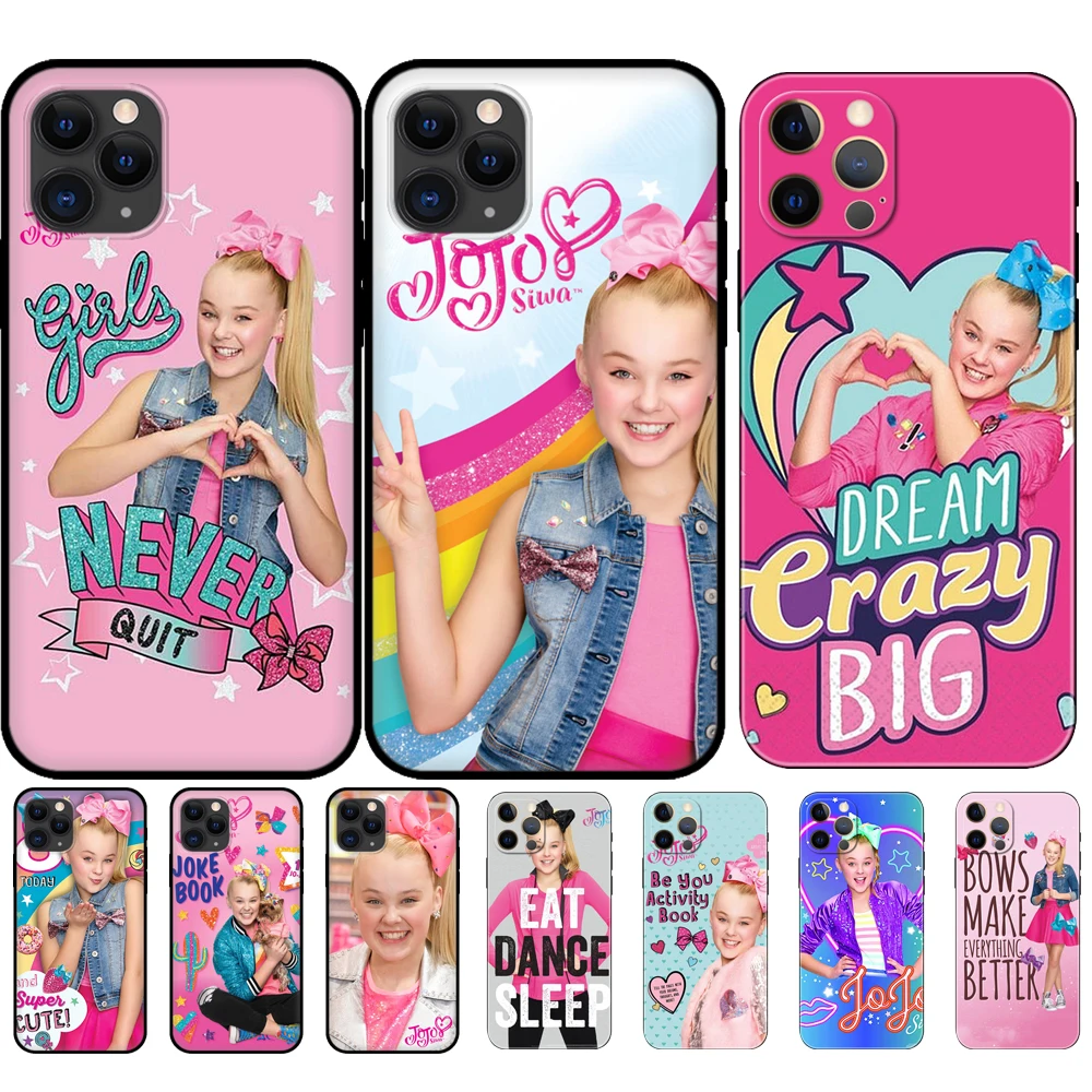Черный чехол из ТПУ для iphone 5 5s se 2020 6 6s 7 8 plus x 10 XR XS 11 12 13 mini pro MAX задняя крышка Jojo Siwa |