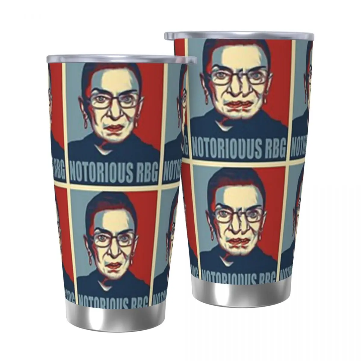 Фото NOTORIOUS RBG Ruth Bader Ginsburg Стакан из нержавеющей стали, кружки с вакуумной изоляцией, термохолодные соломинки для бутылок с крышкой, 20 унций №5