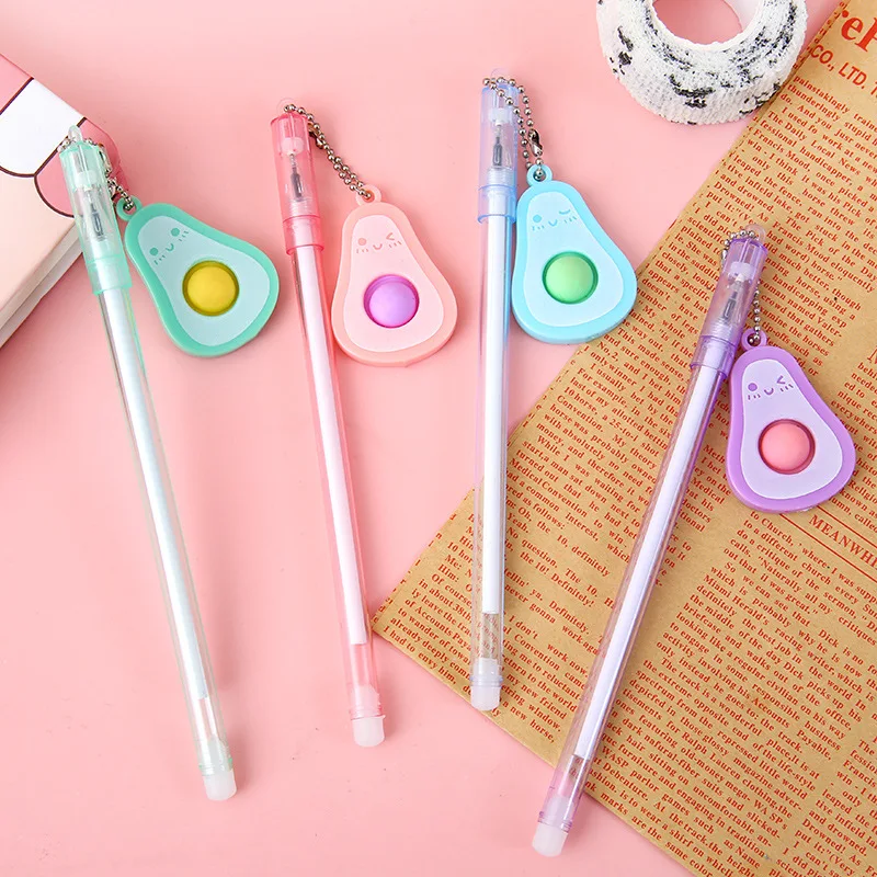 

Cute Gel Pen Stationery Officel School Supplies Candy Color Avocado Pendant Gel Pen Cute Kawaii Creative Lovely Sweet Pens
