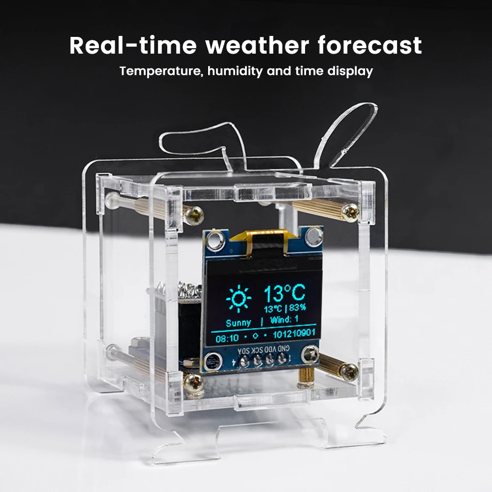 Набор для сборки цифровых часов ESP8266 DIY, 0.96 дюйма, мини-метеостанция с Wi-Fi, для отработки навыков пайки, многофункциональная электронная метеостанция (art.: 3920da5eb5bb1) - 3920da5eb5bb1