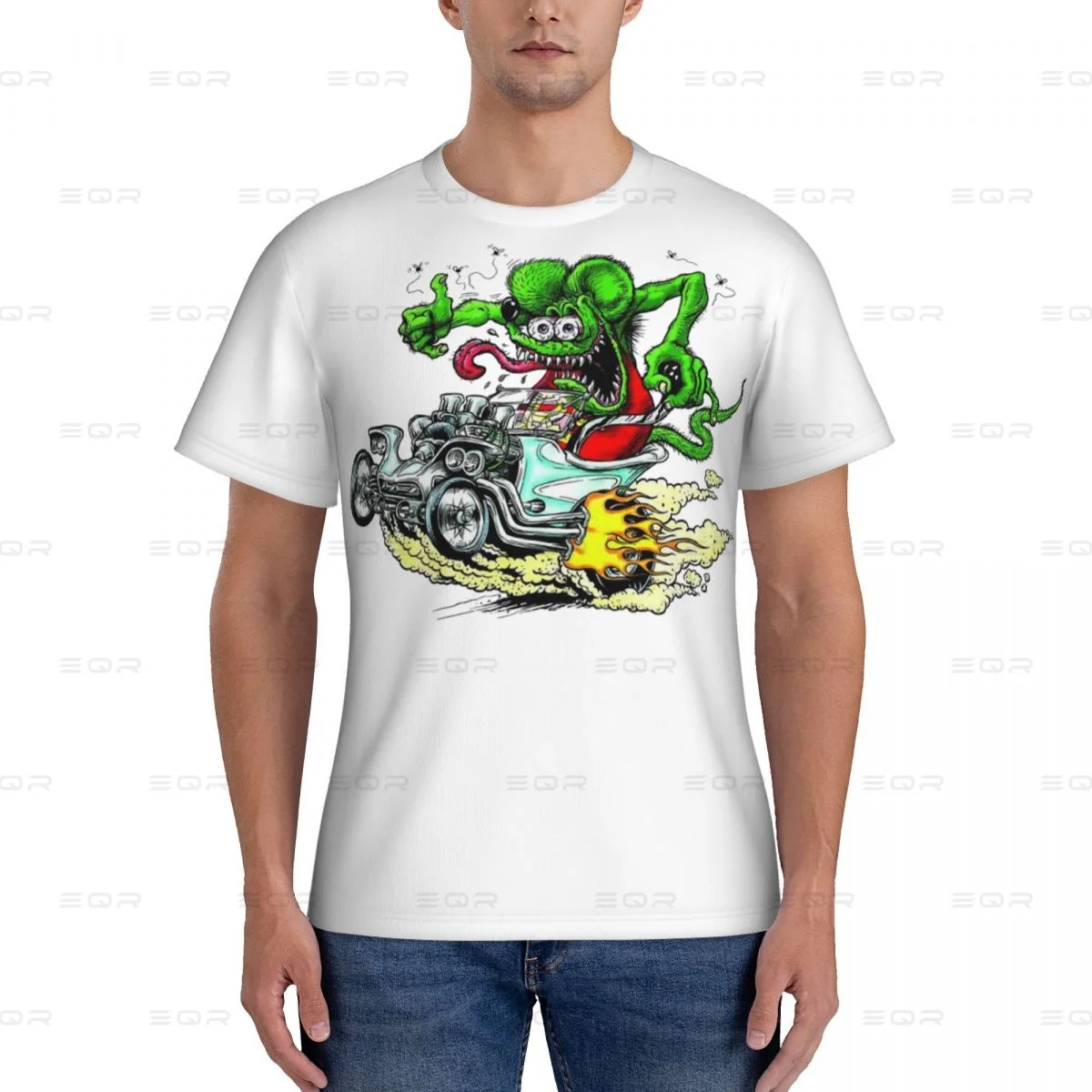 Мужская футболка с круглым вырезом Harajuku Tales Of The Rat Fink 4 европейский и американский