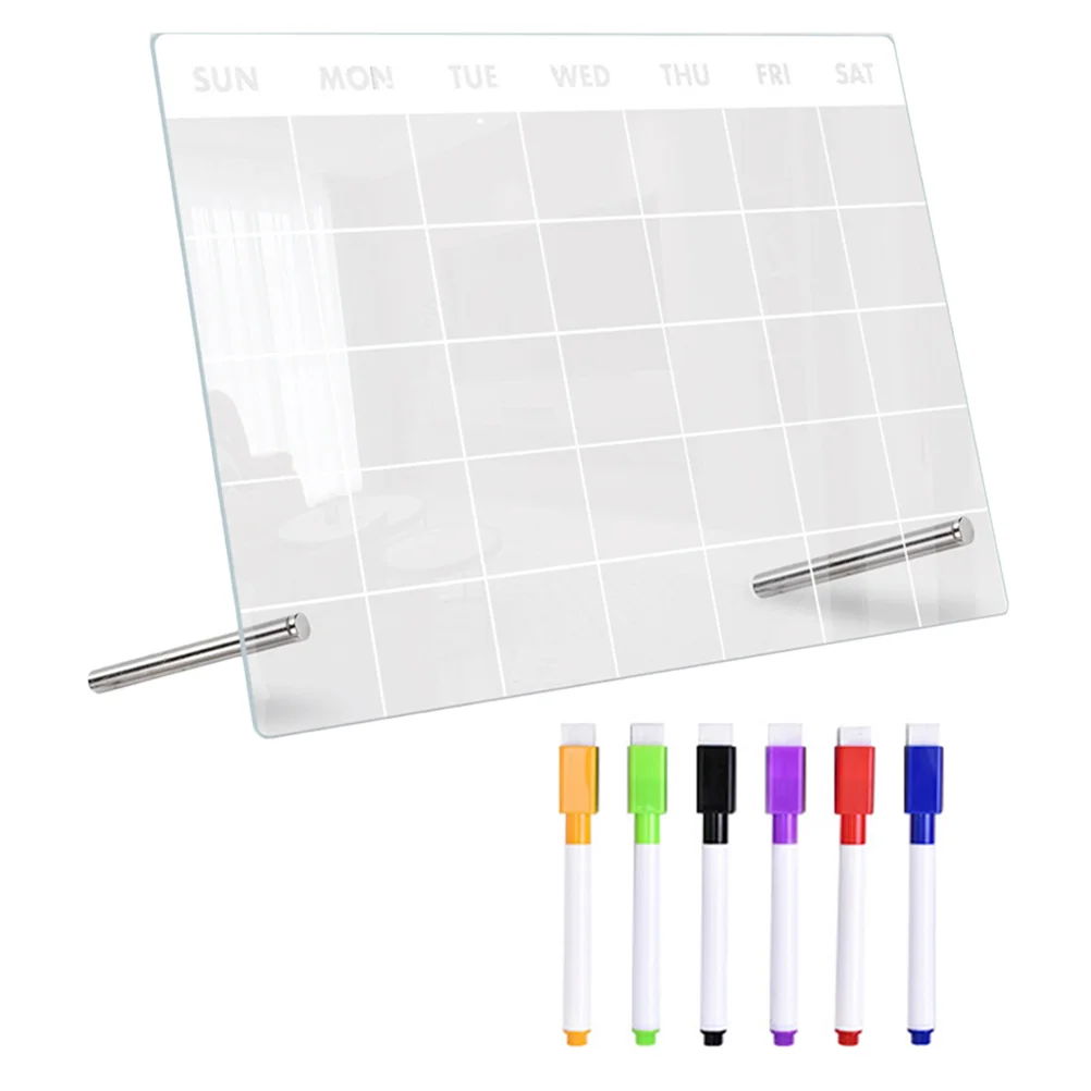 

1 Set Acrylic Monthly and Weekly Plan Board Dry Erase Board Note Board for Office Kitchen