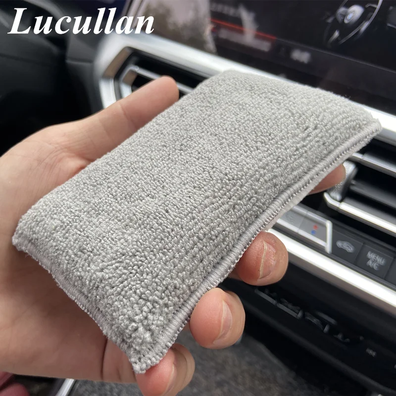 Lucullan Microfiber Interior Scrubbing Sponge (5”x3.5”) Applicators for Leather,Plastic,Vinyl and Upholstery Cleaning images - 6
