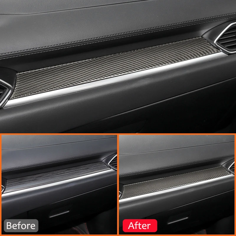 Для Mazda CX-5 2017-2020 карбоновое волокно Co-Pilot Центральная панель для хранения