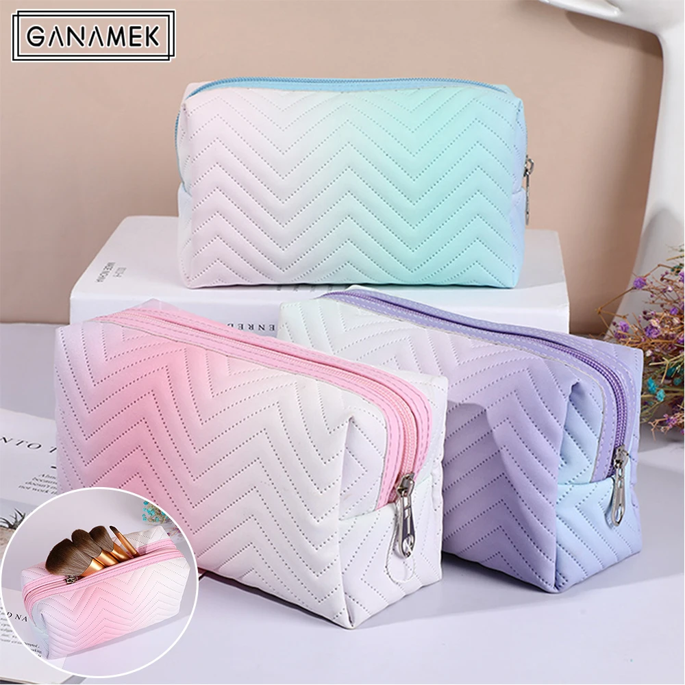 

Женская дорожная косметичка из искусственной кожи, на молнии