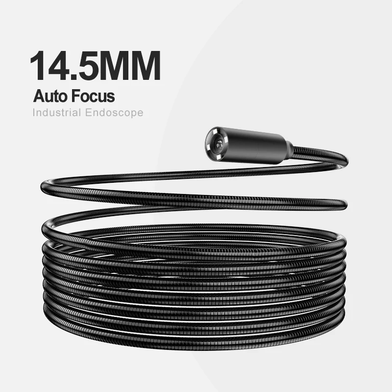 Промышленный эндоскоп NTS500, 14,5 мм, камера для осмотра с автофокусом, эндоскоп, водонепроницаемая камера-Змея с 5-дюймовым HD IPS