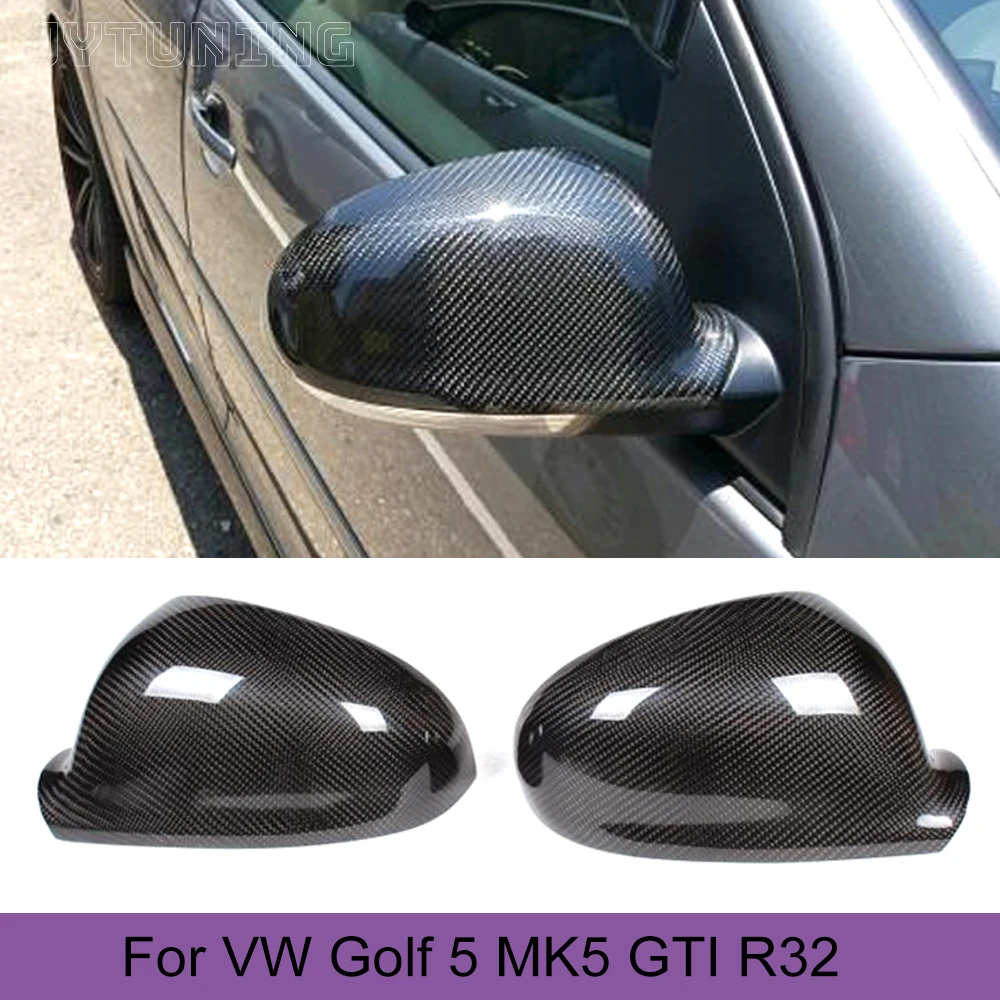 Replacement Style Carbon Fiber Car Side Rearview Mirror Covers Caps for Volkswagen VW Golf 5 V MK5 GTI R32 2006 2009