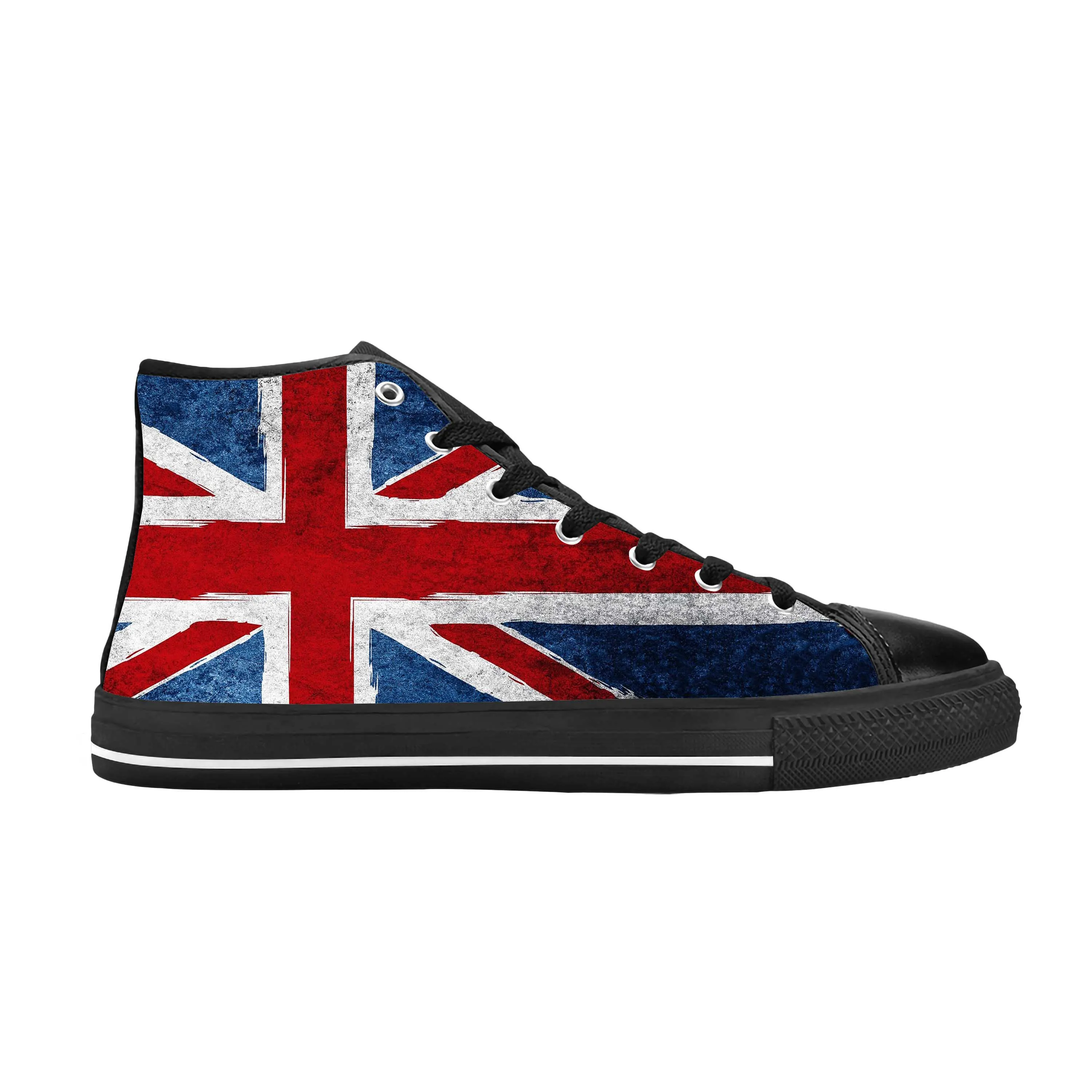 

Кроссовки с высоким верхом для мужчин и женщин, удобная дышащая повседневная обувь с британским и британским флагом Великобритании и Великобритании, с 3D принтом