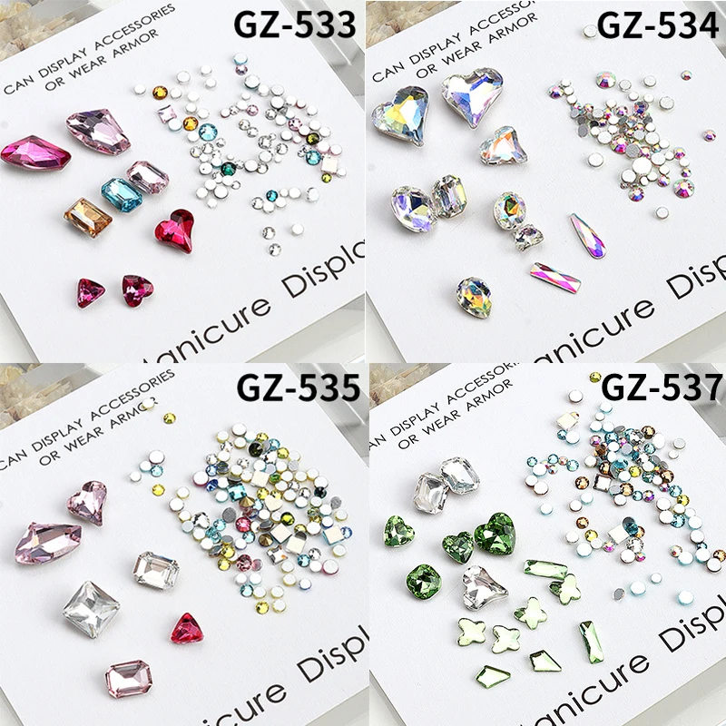 

1BOX 3D charm nail decoration New rhinestone Mixed packaging combination jewelry nail accessories GZ-532