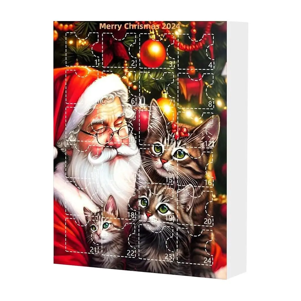 Милый рождественский адвент-календарь календарь обратного отсчета с котом 2024