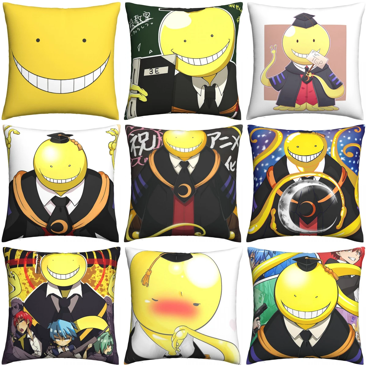 

Ansatsu Kyoushitsu Koro-sensei Чехол на подушку, классные предметы, Наволочки на молнии, Наволочка на подушку для дома