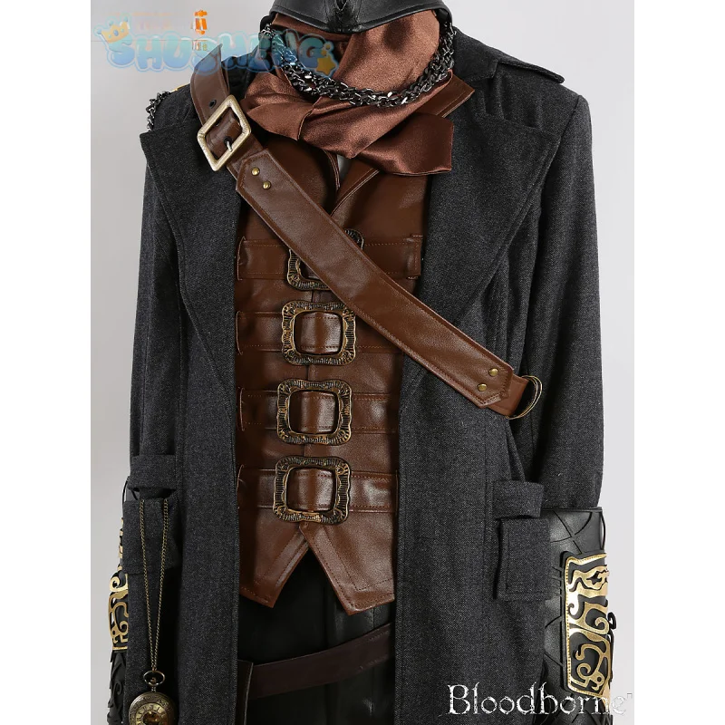 Игра Bloodborne Косплей Gehrman Hunter Костюм Шляпа Маска Шарф Карманные аксессуары