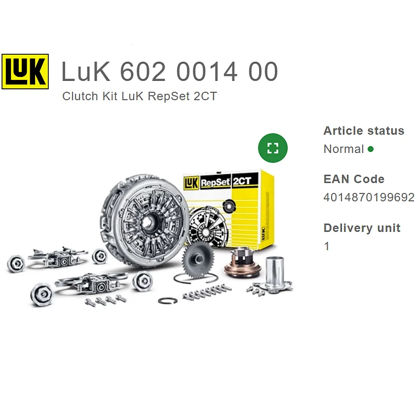 Оригинальный комплект сцепления Luk высшего качества новый DPS6 6DCT250 602001400 6020014000 Для