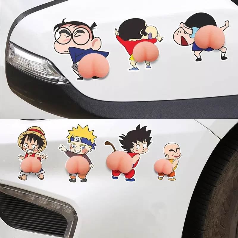 

1pcs 1pair mobile phone shell sticker, car door anti-collision tape, cute butt scratch protection sticker, cartoon car sticker