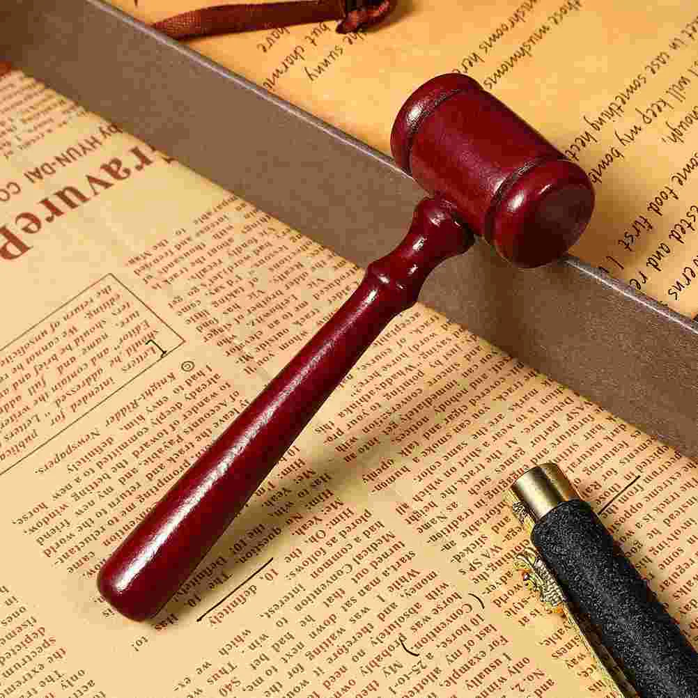 

4Pcs Decorative Wooden Auction Hammer Creative Judge Gavel Tools Judge Supply