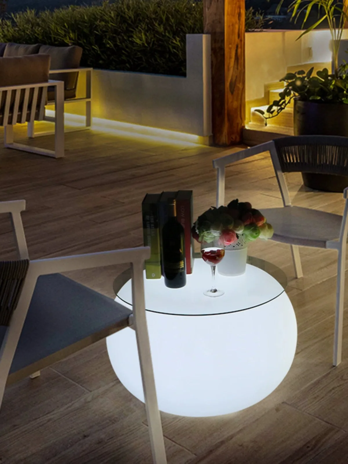 Коктейльный стол в форме мандарина светящийся 16 цветах