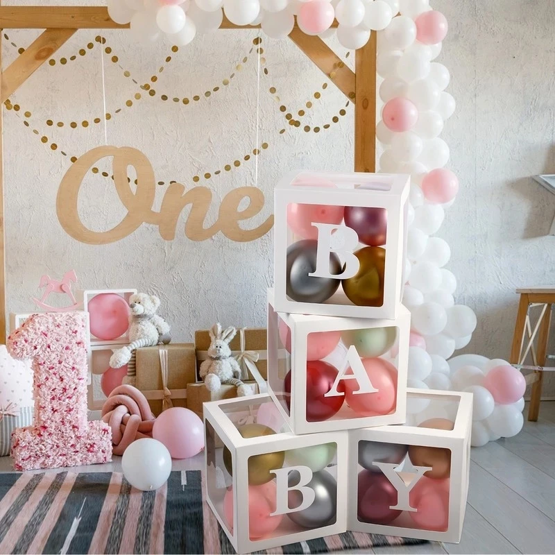 

30cm Baby Shower Box Balloon Air Balls First 1 1st Birthday Party Decorations Kids Baloon Ballons Babyshower Wedding Decor