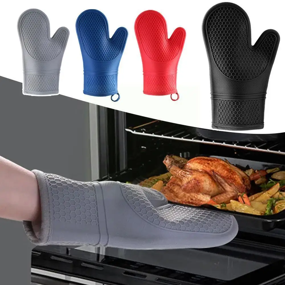 

1 шт. новые силиконовые изолированные перчатки чистый цвет для духовки бытовые кухонные инструменты термостойкие перчатки для выпечки бара жаростойкая посуда J4Q8