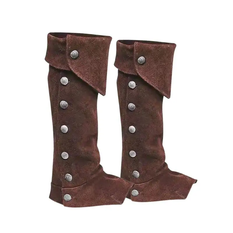 

Steampunk Shoe Cover Adjustable Wear-resistant Boot Cover With Lace Up Buckle Hiking Shin Guard For Men Women Cosplay