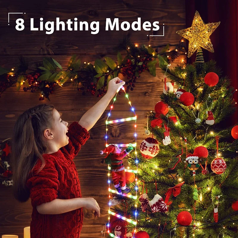 LED ladder Lamp Waterproof Belt climbing Santa Claus Outdoor Christmas Tree decorative Lamp lights decoration GL394