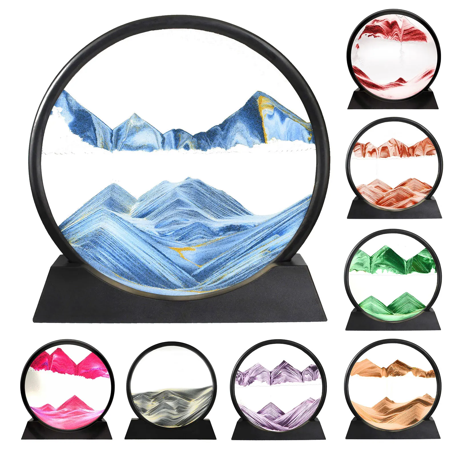 

Moving Sand Painting 3D Flowing Sand Art Picture Hourglass Sandscape In Motion Display Flowing Sand Frame Home Decoration Gifts