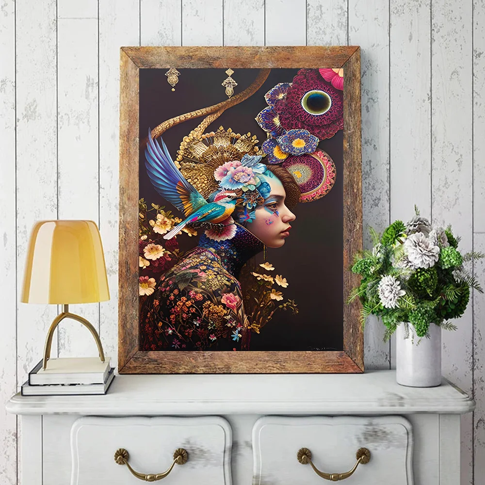 Портрет женщины в стиле Фэнтези эстетические плакаты принт абстрактная женщина