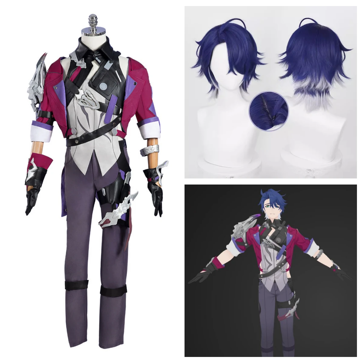 

Sampo Koski Cosplay Costume Game Honkai: Star Rail Suit With Wig Halloween Party Gorgeous Handsome Men Outfit