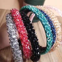 korean full rhinestones headbands luxury crystal hairbands bling glitter hair hoops for women girls hair accessories