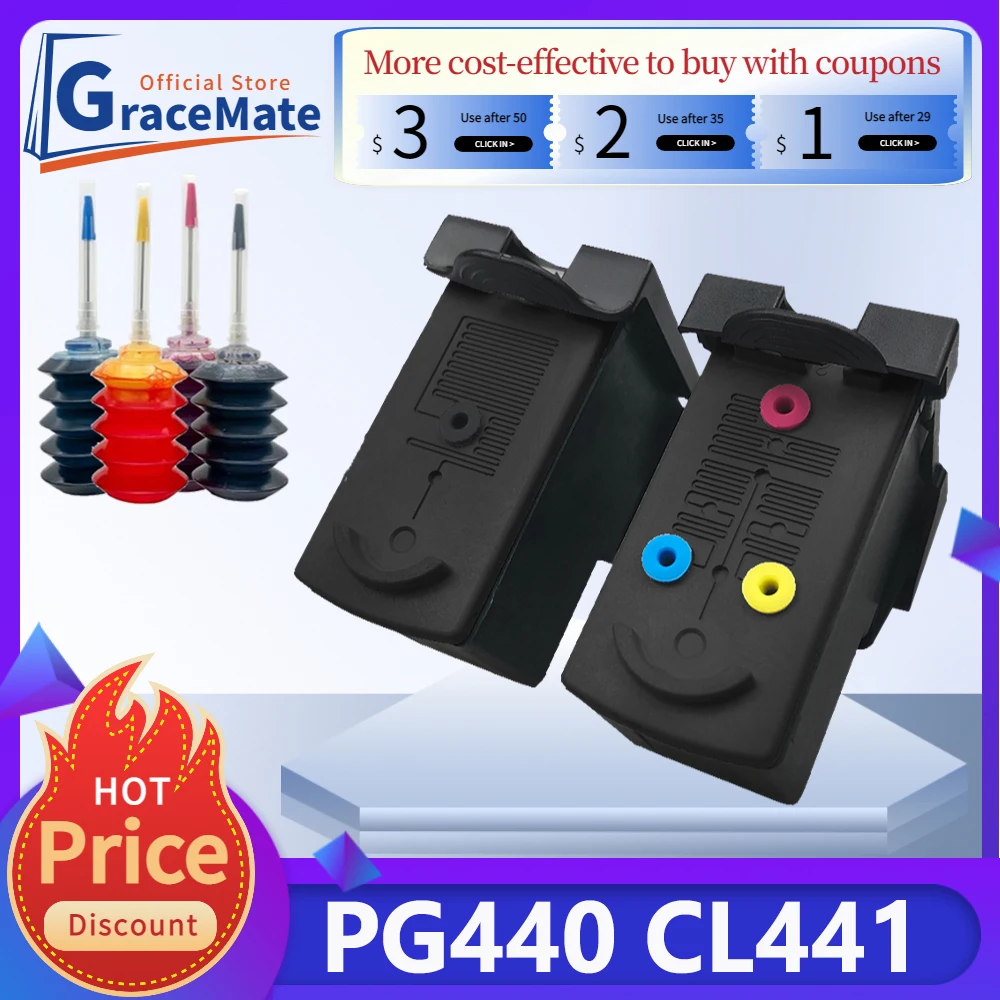 

PG440 CL441 Восстановленный совместимый чернильный картридж для принтера canon pixma картридж MG4180 MG4280 MX394 MX438 MX518 MX378