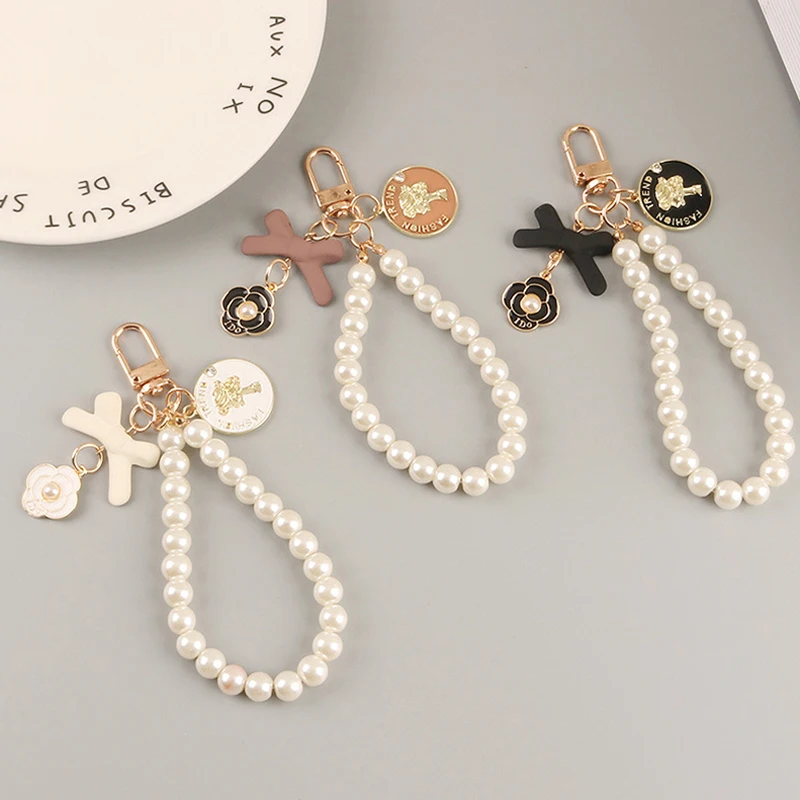 

CILICAP Bag Accessories Pendants Pearl Bow Keychain Pendant Earphone Case Chain Phone Case Decoration Mobile Phone Lanyard