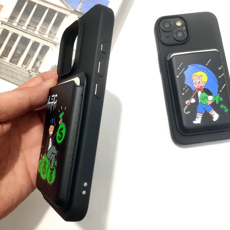 Роскошный обновленный магнитный чехол-бумажник для телефона Dollar MonopolyS iPhone14 Pro Max 11