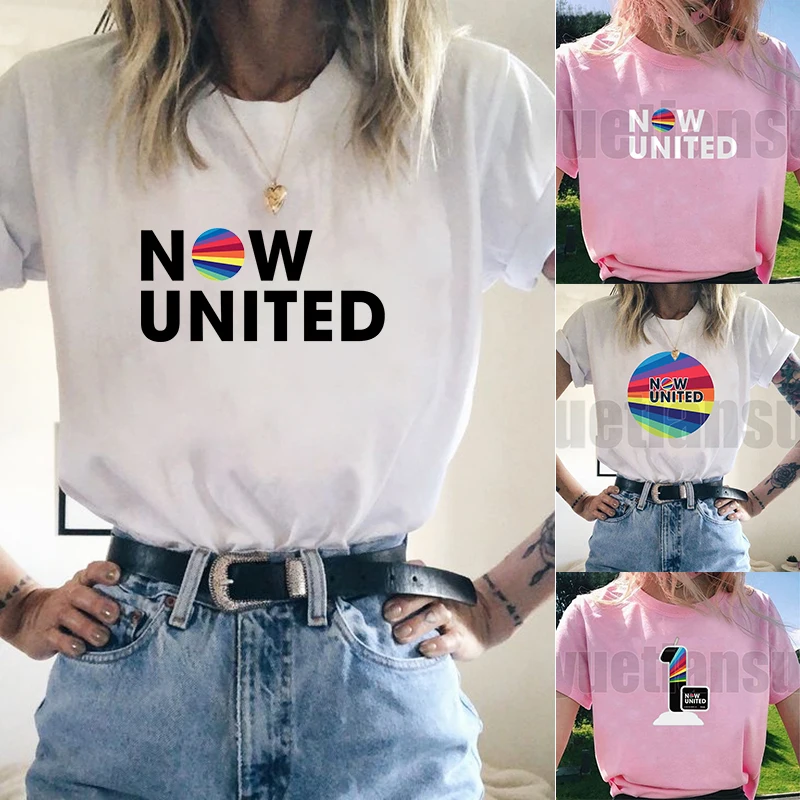 

Now United Women T-Shirt Harajuku Aesthetic Graphic Top Female Tshirts Summer Fashion Streetwear O-neck Ladies Tee Tops Shirts