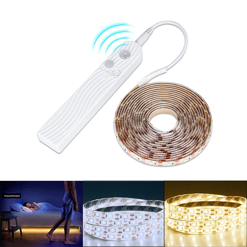 

For Kitchen LED Light Cabinet Verlichting 5V PIR Motion Sensor USB LED Strip 2835 SMD Wardrobe Lamp Tape PC TV Backlight