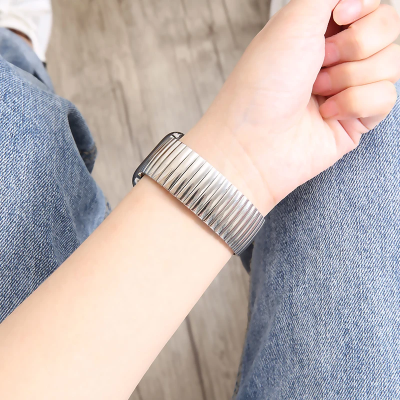 Polished Elastic Watch Strap for Huawei Watch Gt 2 42mm 46mm Stainless Steel Band 20mm 22mm for Samsung Galaxy Watch 3 41mm 45mm