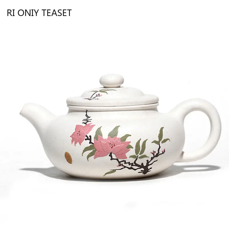 

260ml Yixing Purple Clay Teapots Famous Handmade Antique Tea Pot Raw Ore White Section Mud Kettle Chinese High-end Zisha Tea Set