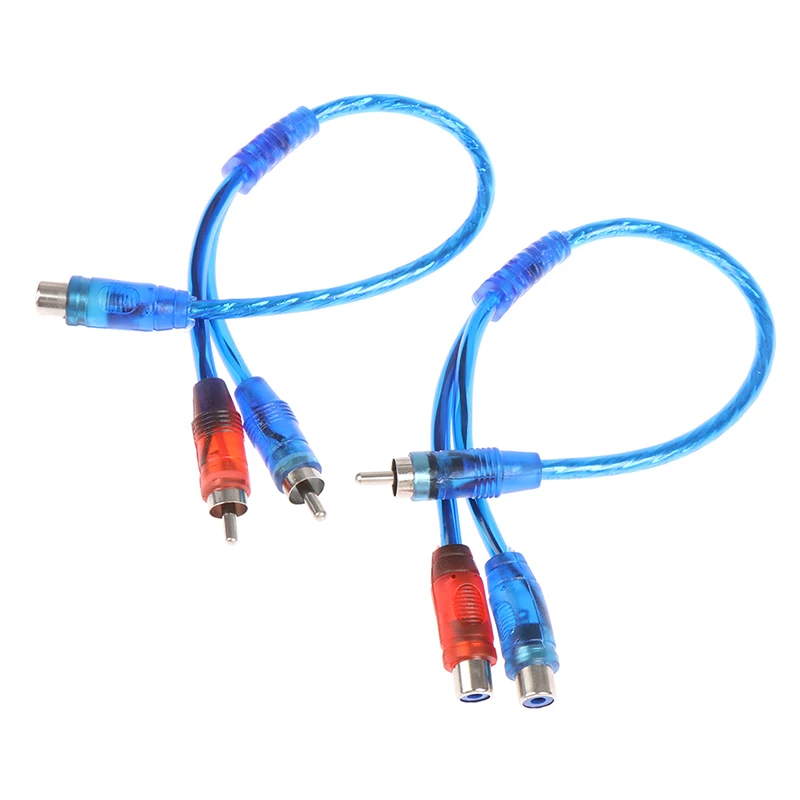 1Pc RCA Male To Female Splitter Stereo Audio Y Adapter Cable Wire Connector