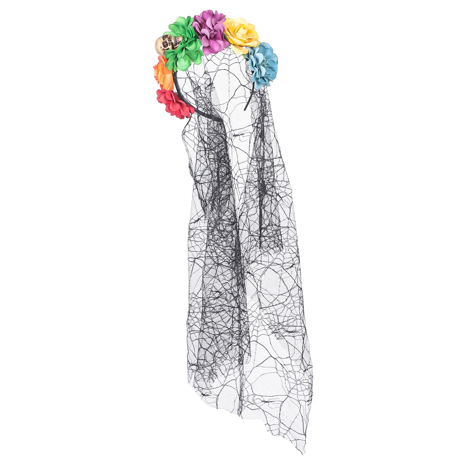 

Hair Accessories Party Headwear Halloween Headband Veil Polyester Cloth Decorative Flower Unique Cosplay Prop