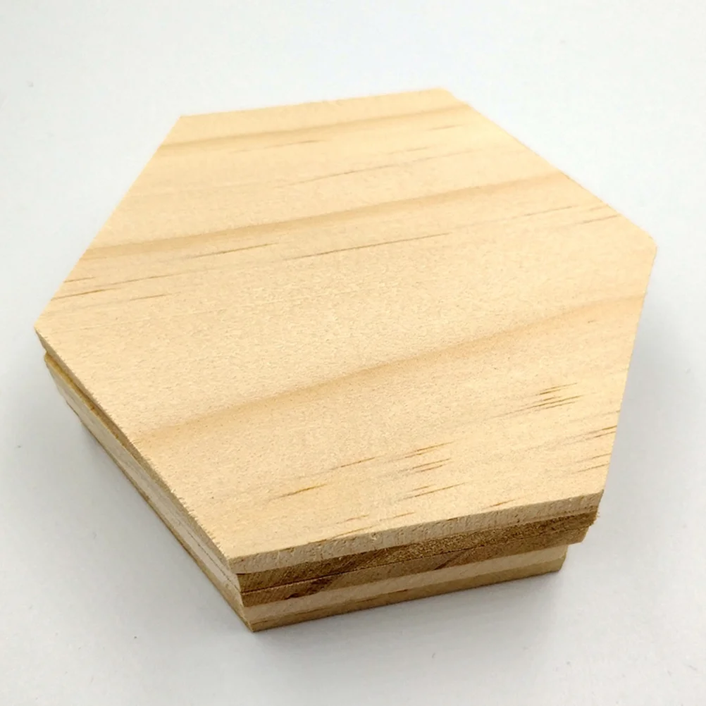 

Wood Hexagon Cutouts Wooden Pieces Slices Unfinished Shapes Natural Treebark Discs Blank Craft Cutout Embellishments Diy