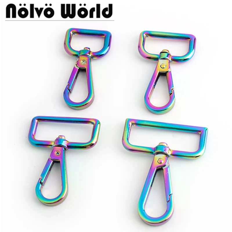 

10-30pcs 13-19-26-32-38mm NEW Fashion Rainbow trigger snap hook metal swivel clasp lobster claws clasps