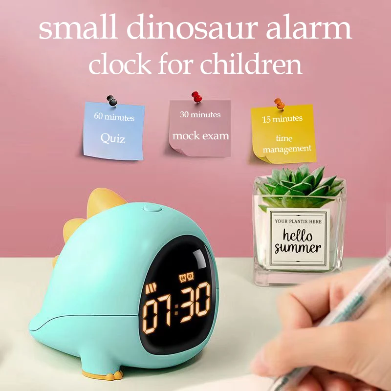 

New Cartoon Little Dinosaur Alarm Clock Bedroom Children Clock Creative Birthday Gift Digital Clock for Bedroom Kitchen Timer