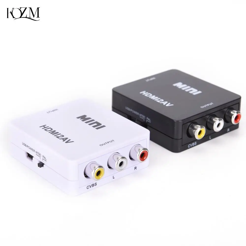 

HDMI к RCA аудио/CVBS L/R видео 1080P мини HDMI2AV Поддержка NTSC PAL HDMI К AV адаптер скейлер HD видео композитный vga конвертер