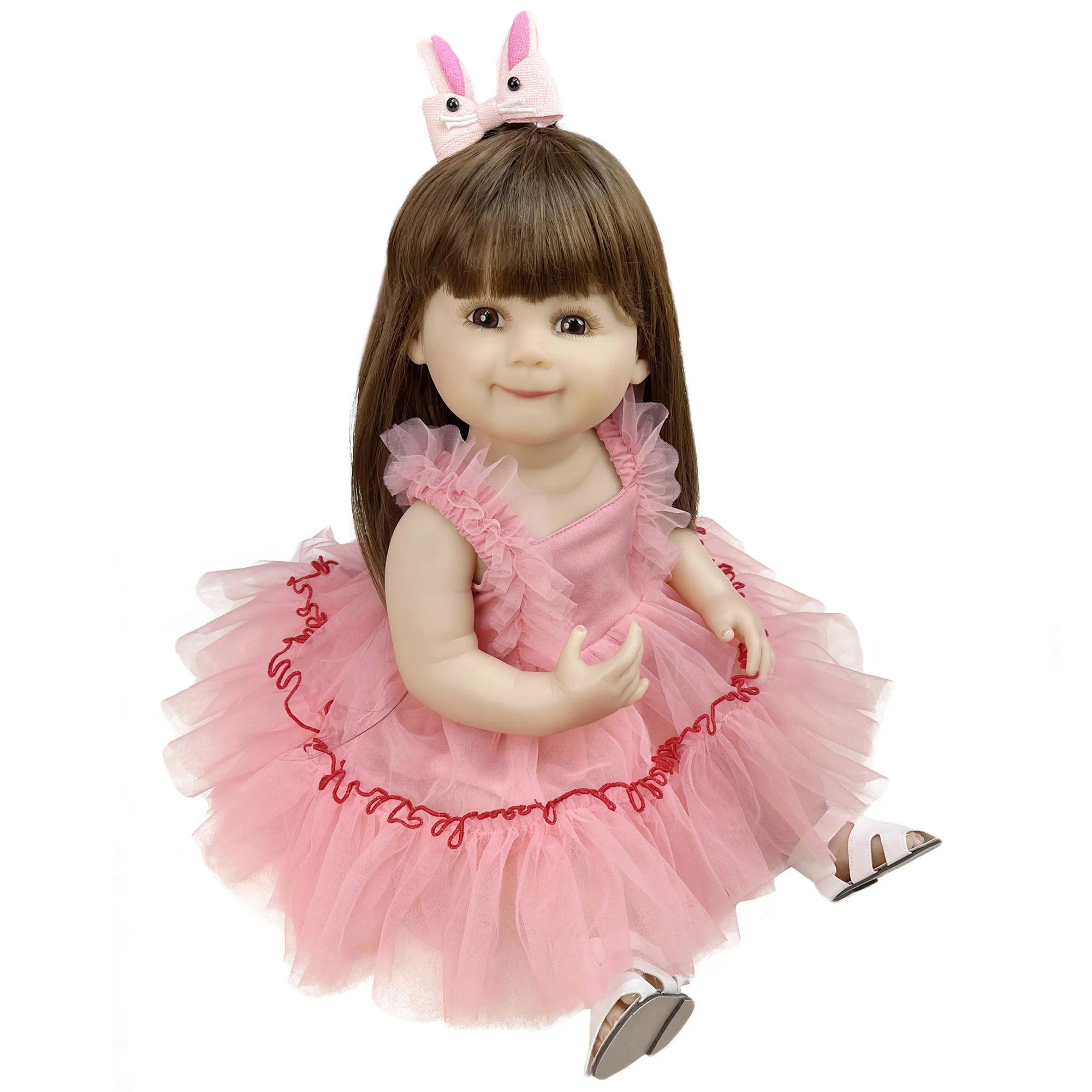 

55 см окрашенный новорожденный девочка на все тело мягкий виниловый реалистичный реборн ребенок девочка Bonecas Infantil Meninas