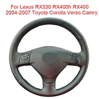 customized non slip leather car steering wheel cover wrap for lexus rx330 rx400h