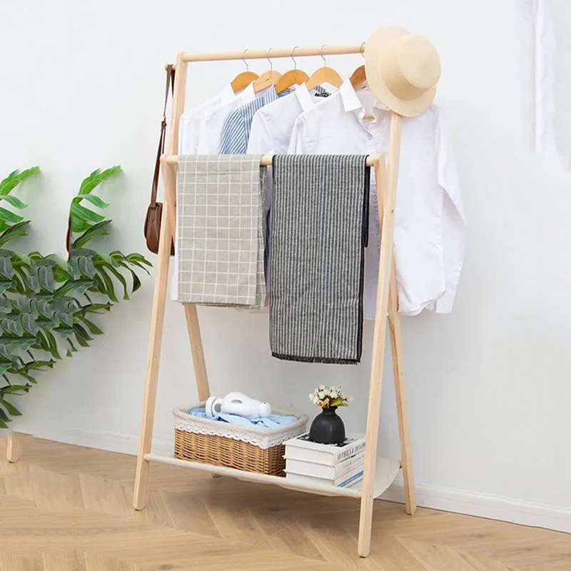 Деревянные садовые вешалки для пальто открытый минималистичный стеллаж