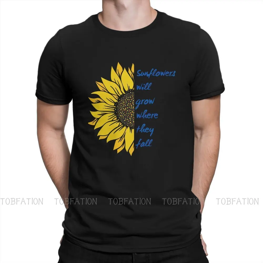 

Ukraine President Sunflowers Will Grow Where They Fall Tshirt Casual T shirt Streetwear Homme Pure Cotton Fashion Tees Tops
